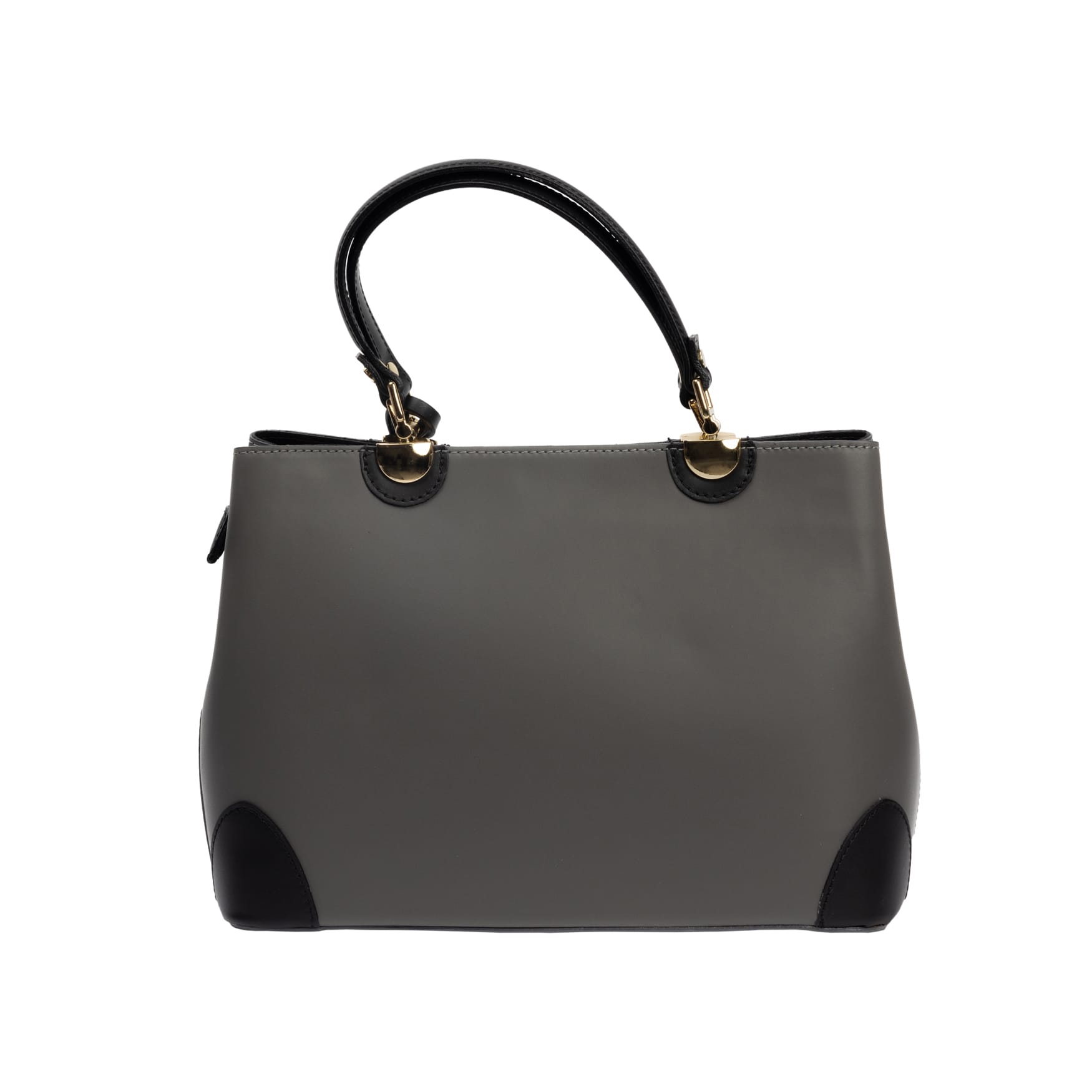 Geantă damă din piele naturala gri-negru Design Beauty - imagine 5