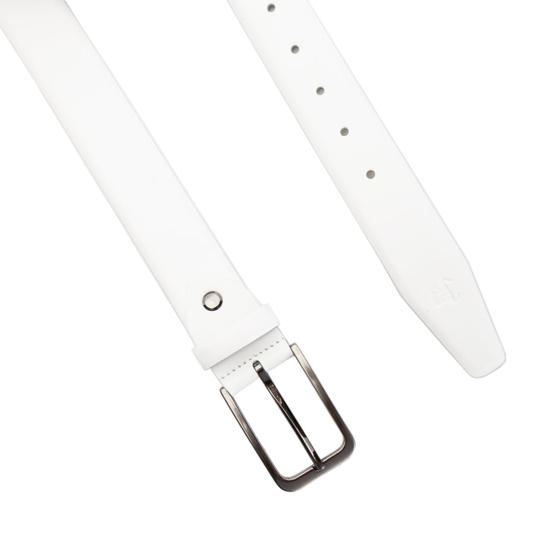 Set cadou din piele naturala curea femei+curea barbati alba Elegant-Simple - imagine 5