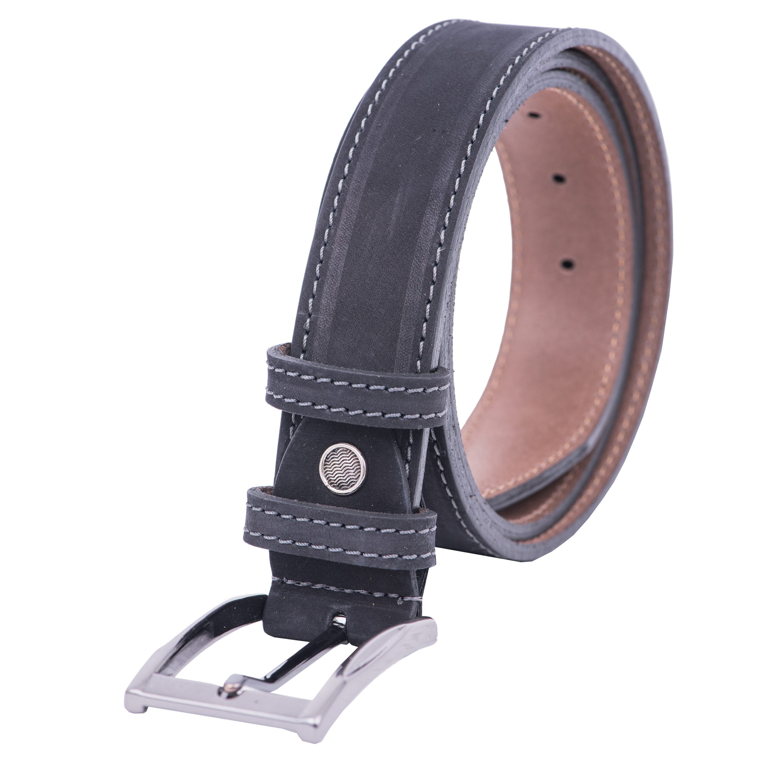 Curea barbati din piele naturala neagra White Line - imagine 8