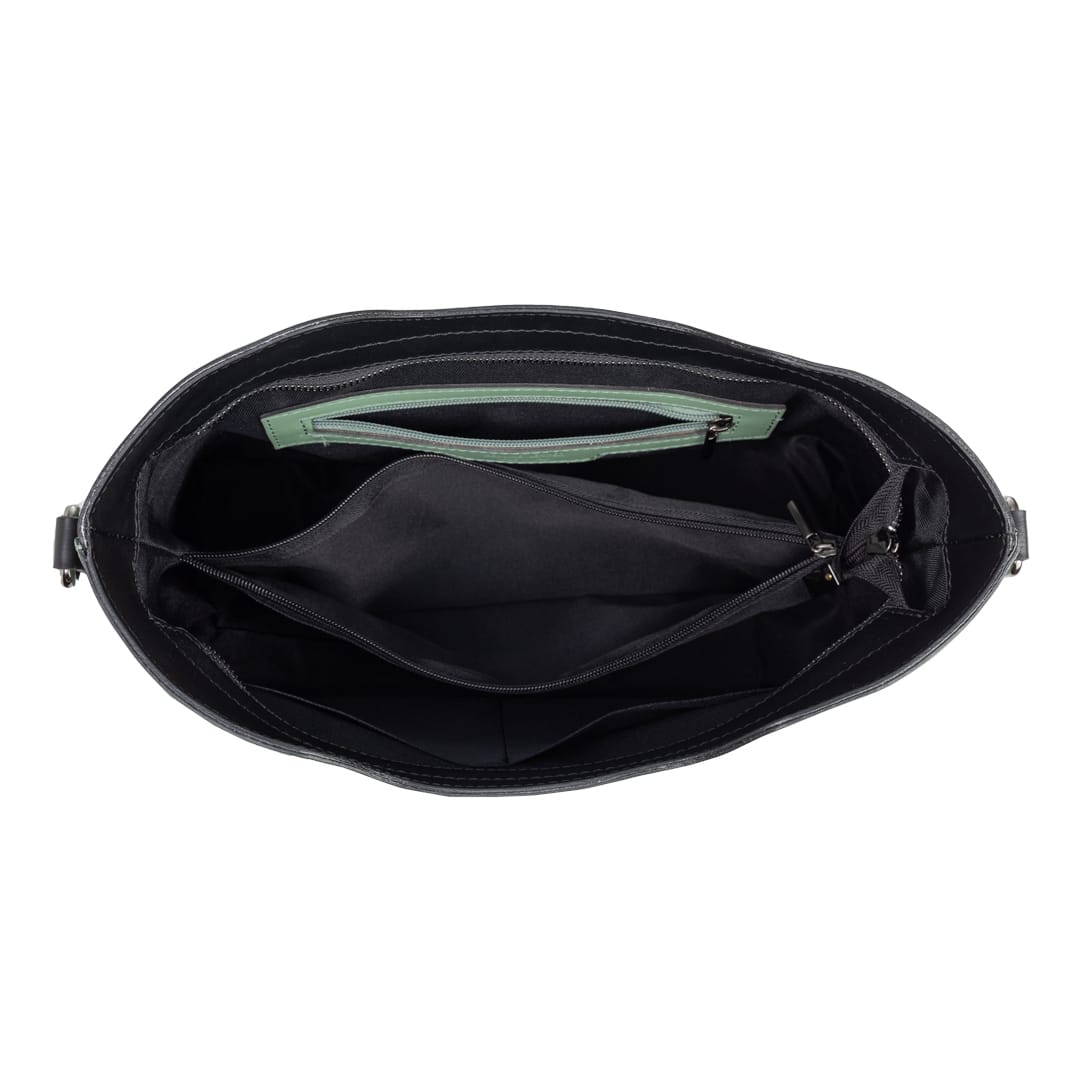 Geantă damă din piele naturala verde menta Design Lover - imagine 2