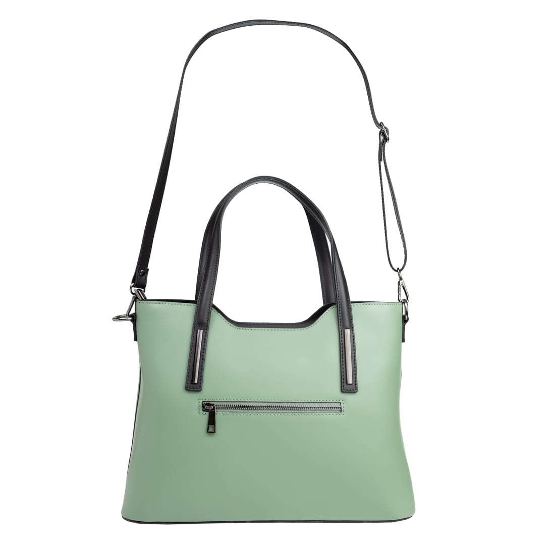 Geantă damă din piele naturala verde menta Design Lover - imagine 4