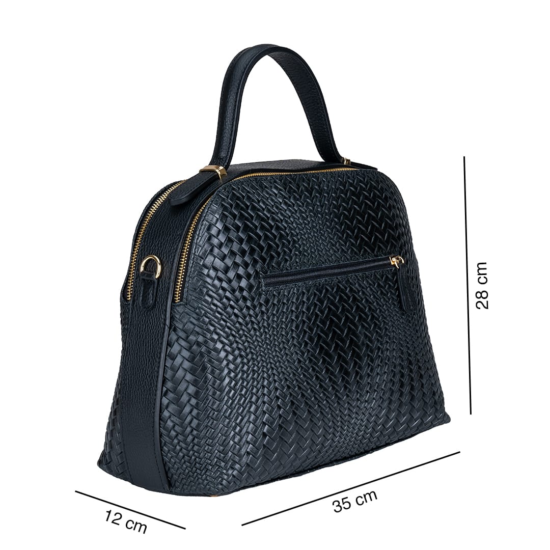 Geantă damă din piele naturala neagra Leyla - imagine 3
