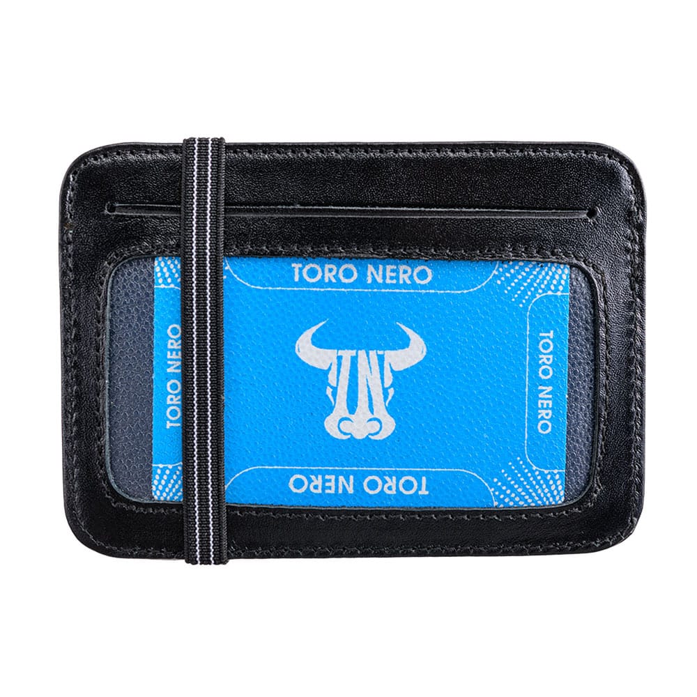 Port-card barbati din piele naturala negru Cyrano - imagine 6