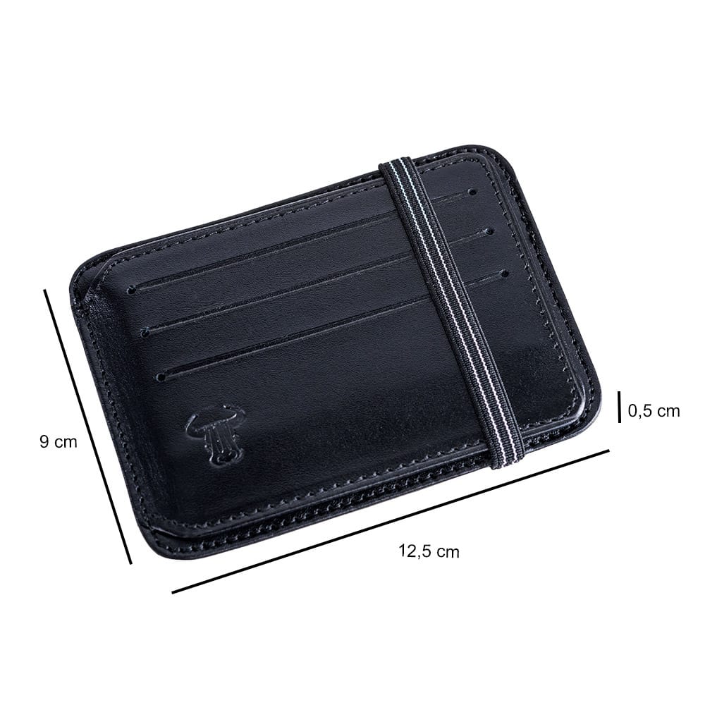 Port-card barbati din piele naturala negru Cyrano - imagine 9