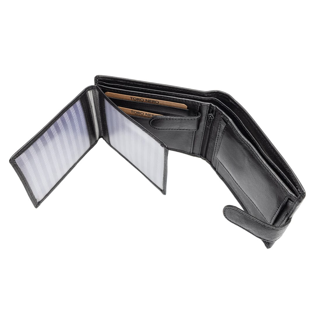 Portofel barbati din piele naturala negru-E VikiY,protectie RFID - imagine 4