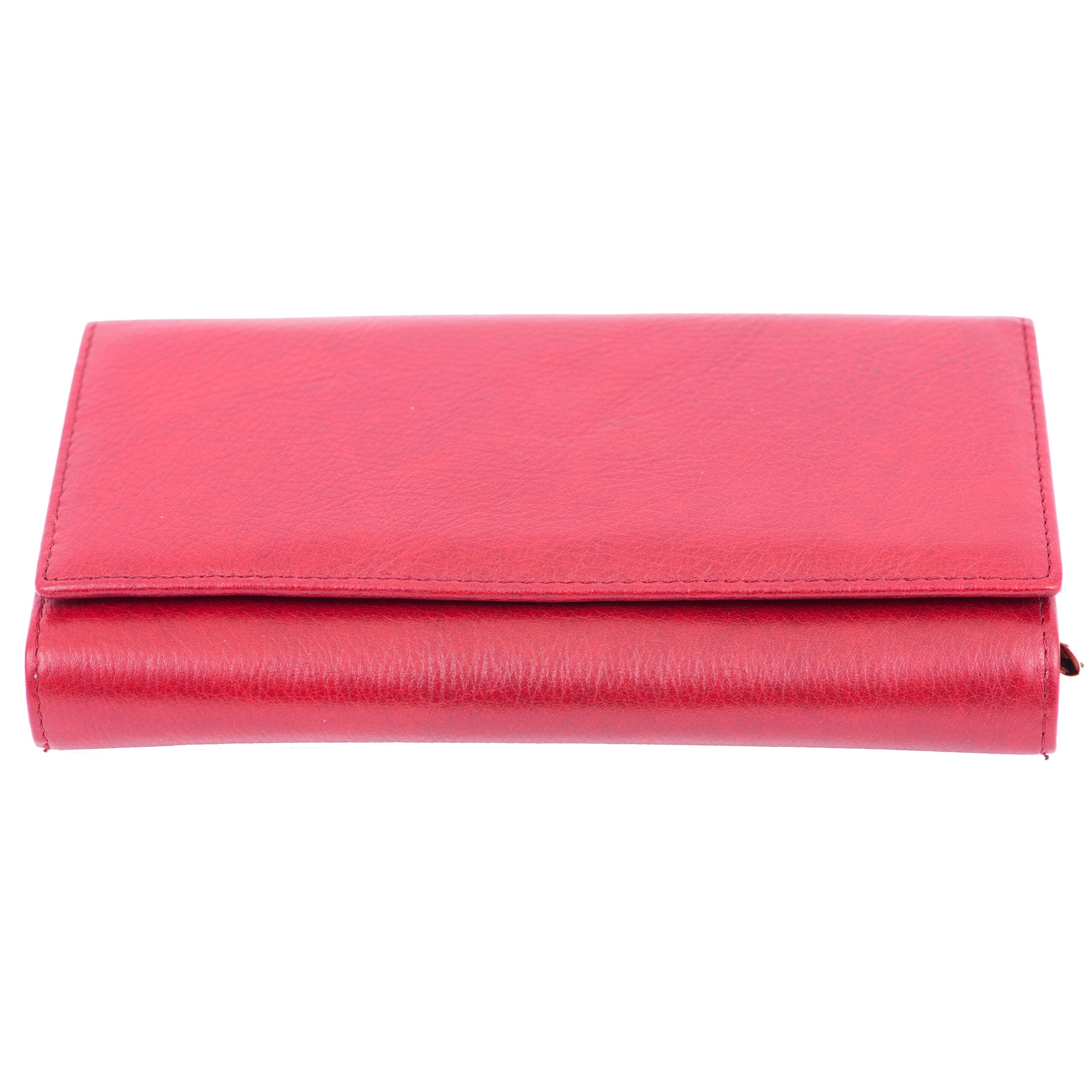 Set cadou portofel + curea din piele pentru femei rosu Reset-Thick - imagine 2