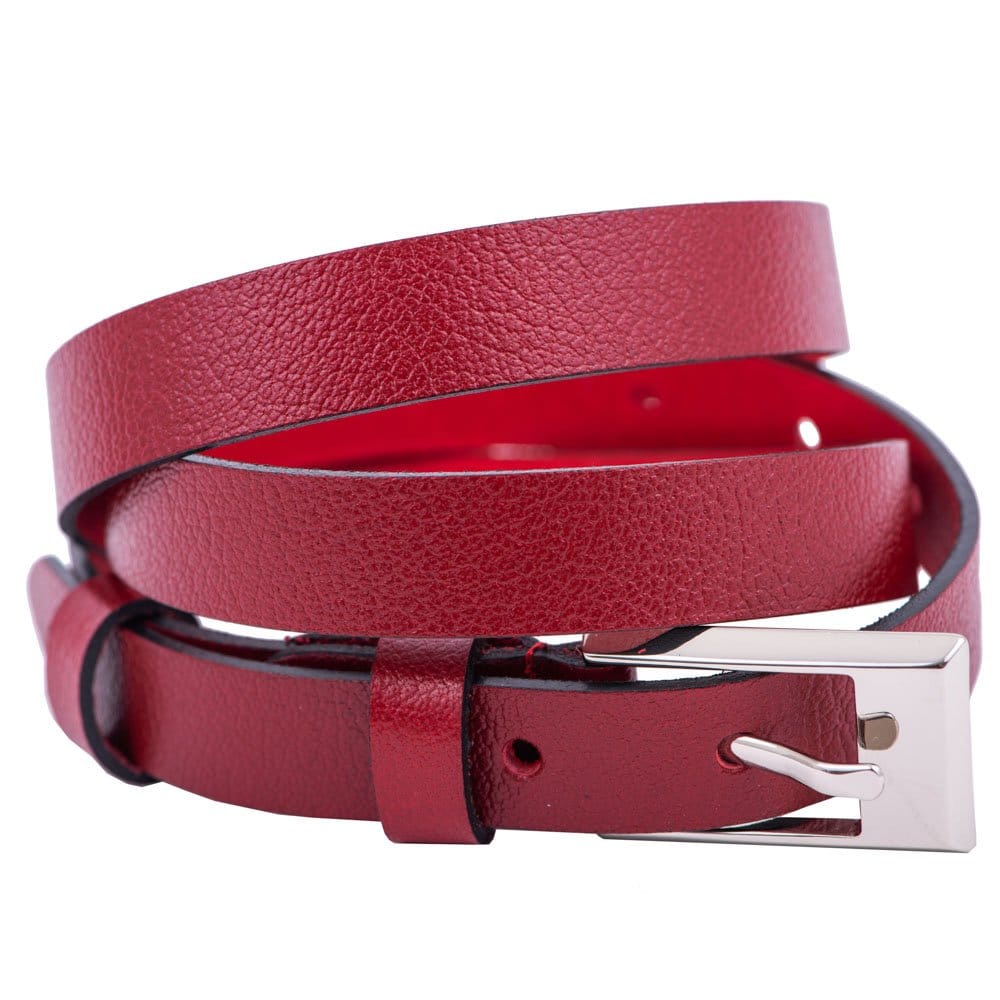 Set cadou portofel+curea din piele pentru femei negru-rosu Little-Slim - imagine 6