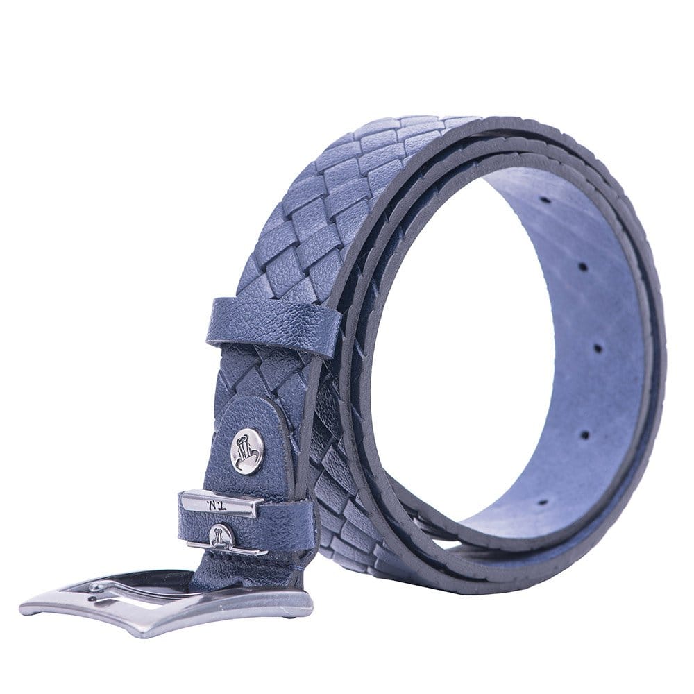 Curea barbati din piele naturala bleumarin Model - imagine 4