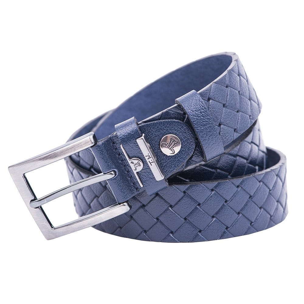 Curea barbati din piele naturala bleumarin Model - imagine 5