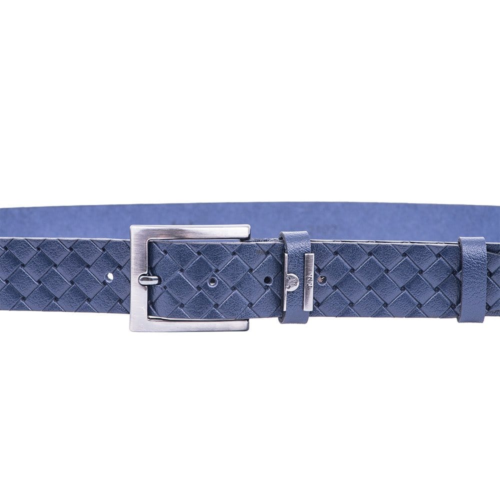 Curea barbati din piele naturala bleumarin Model - imagine 2