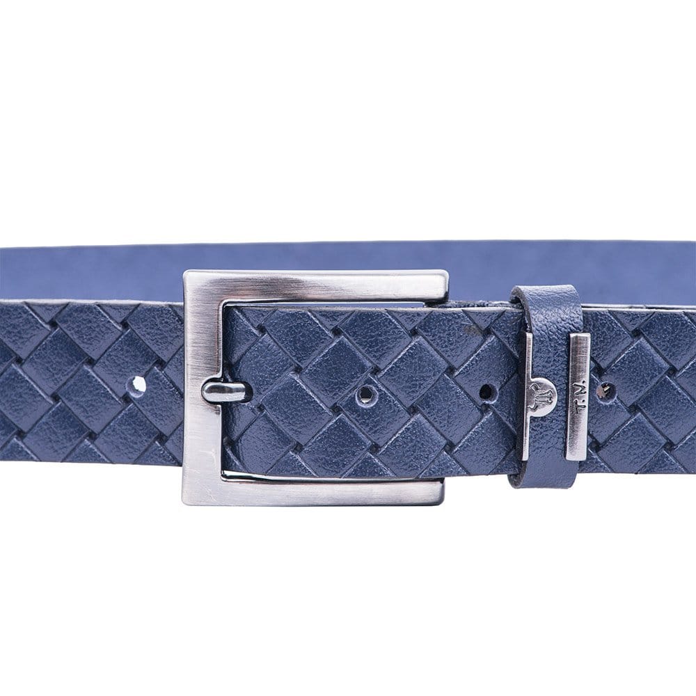 Curea barbati din piele naturala bleumarin Model - imagine 8