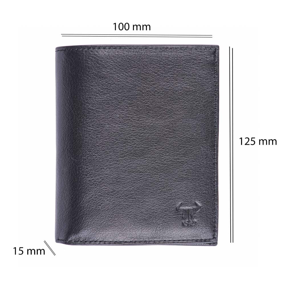 Portofel barbati din piele naturala negru Wall-T - imagine 3