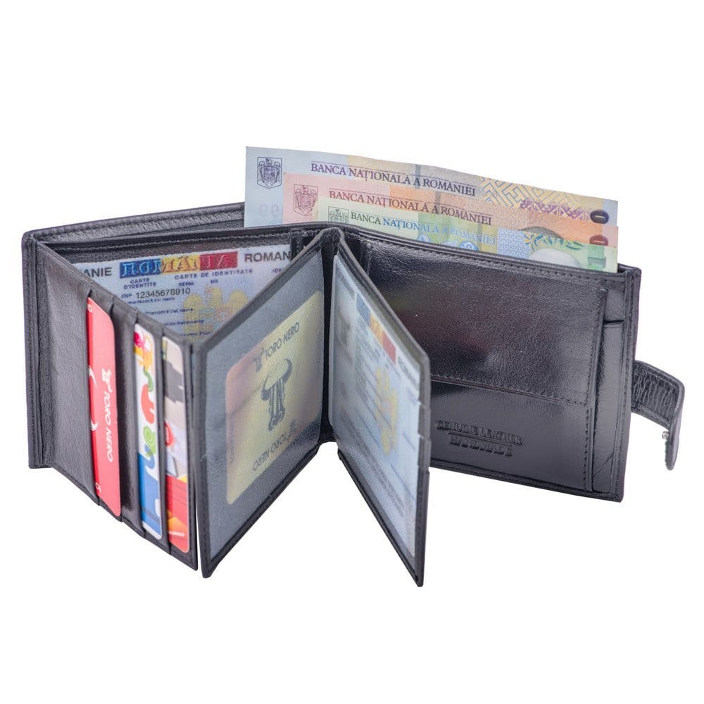 Portofel barbati din piele naturala negru Page Wallet - imagine 2