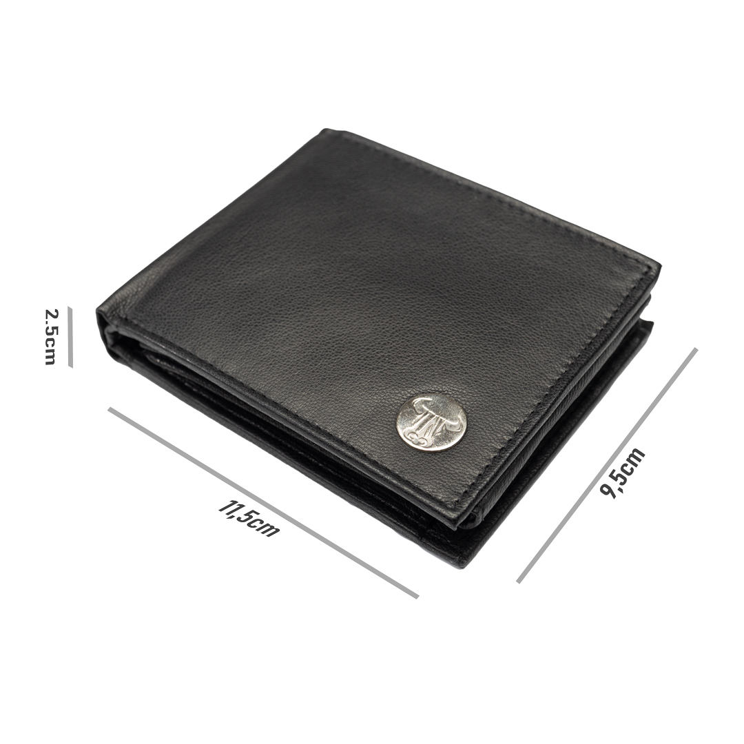 Portofel barbati din piele naturala negru Musseles Eyelet,protectie Rfid - imagine 2