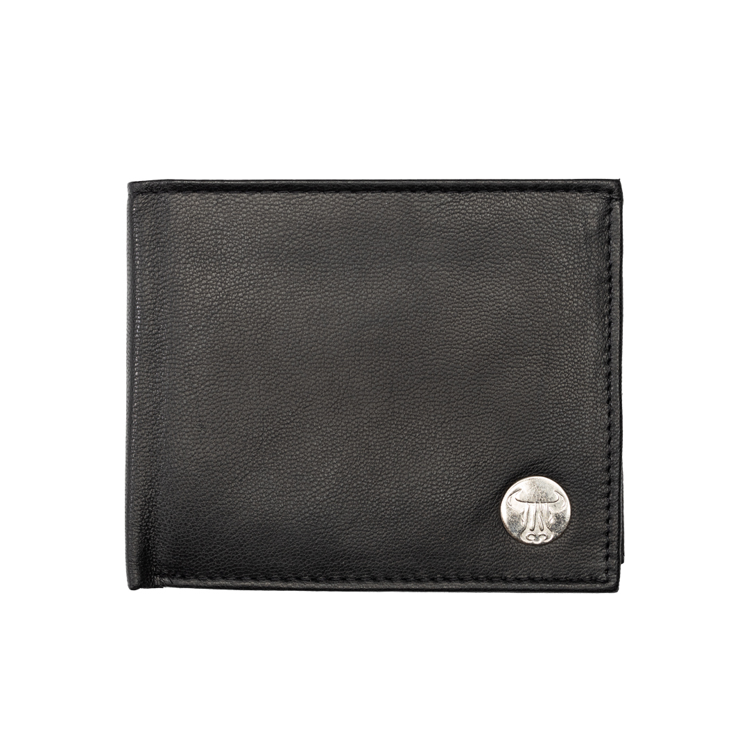 Portofel barbati din piele naturala negru Musseles Eyelet,protectie Rfid