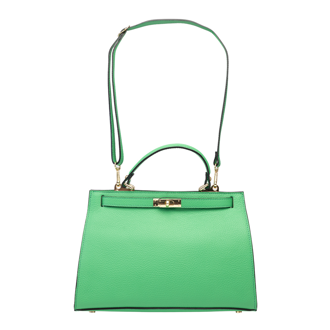 Geanta dama din piele naturala verde Chantes - imagine 2