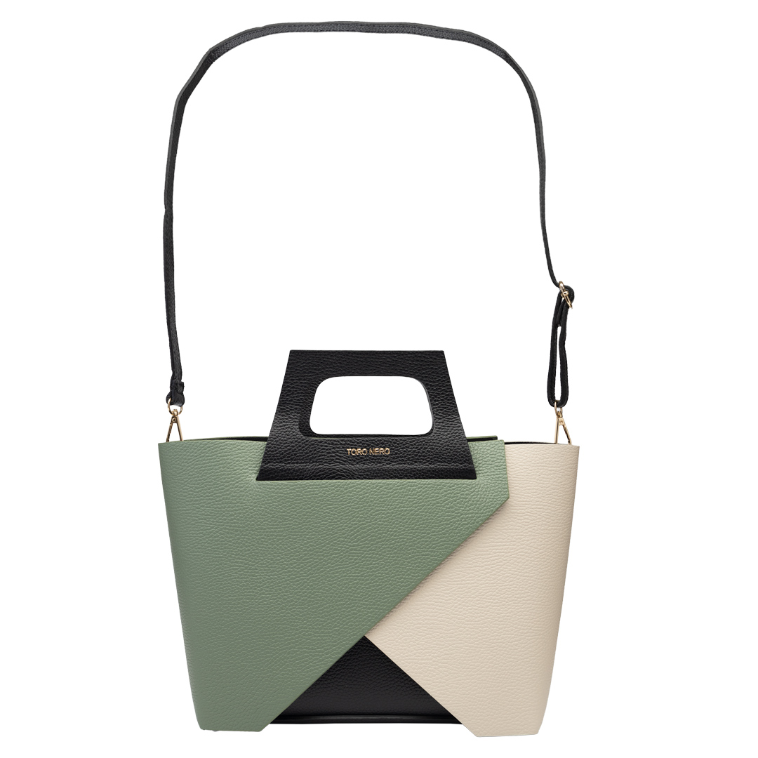 Geanta dama din piele naturala verde salvie Sophia - imagine 2