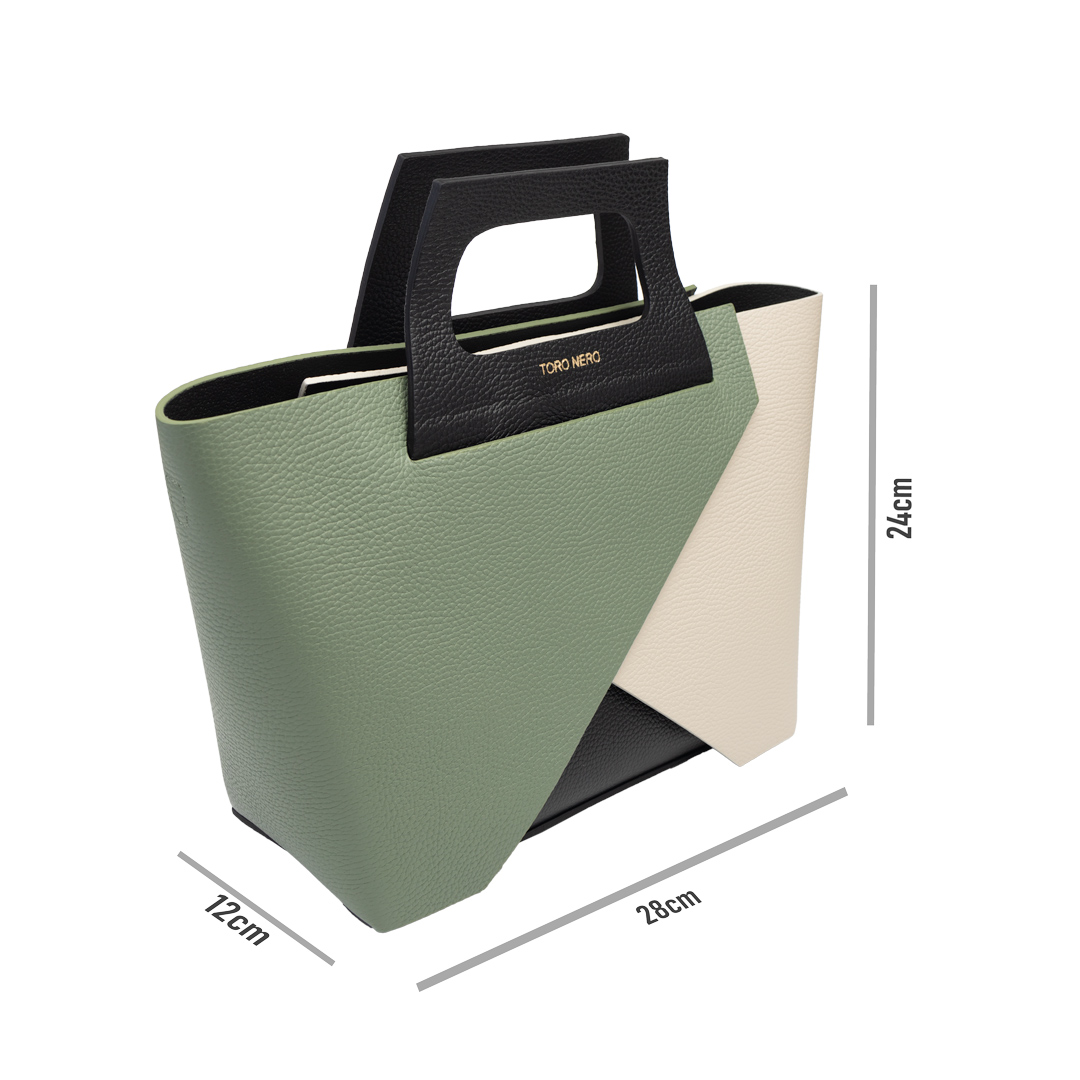 Geanta dama din piele naturala verde salvie Sophia - imagine 5
