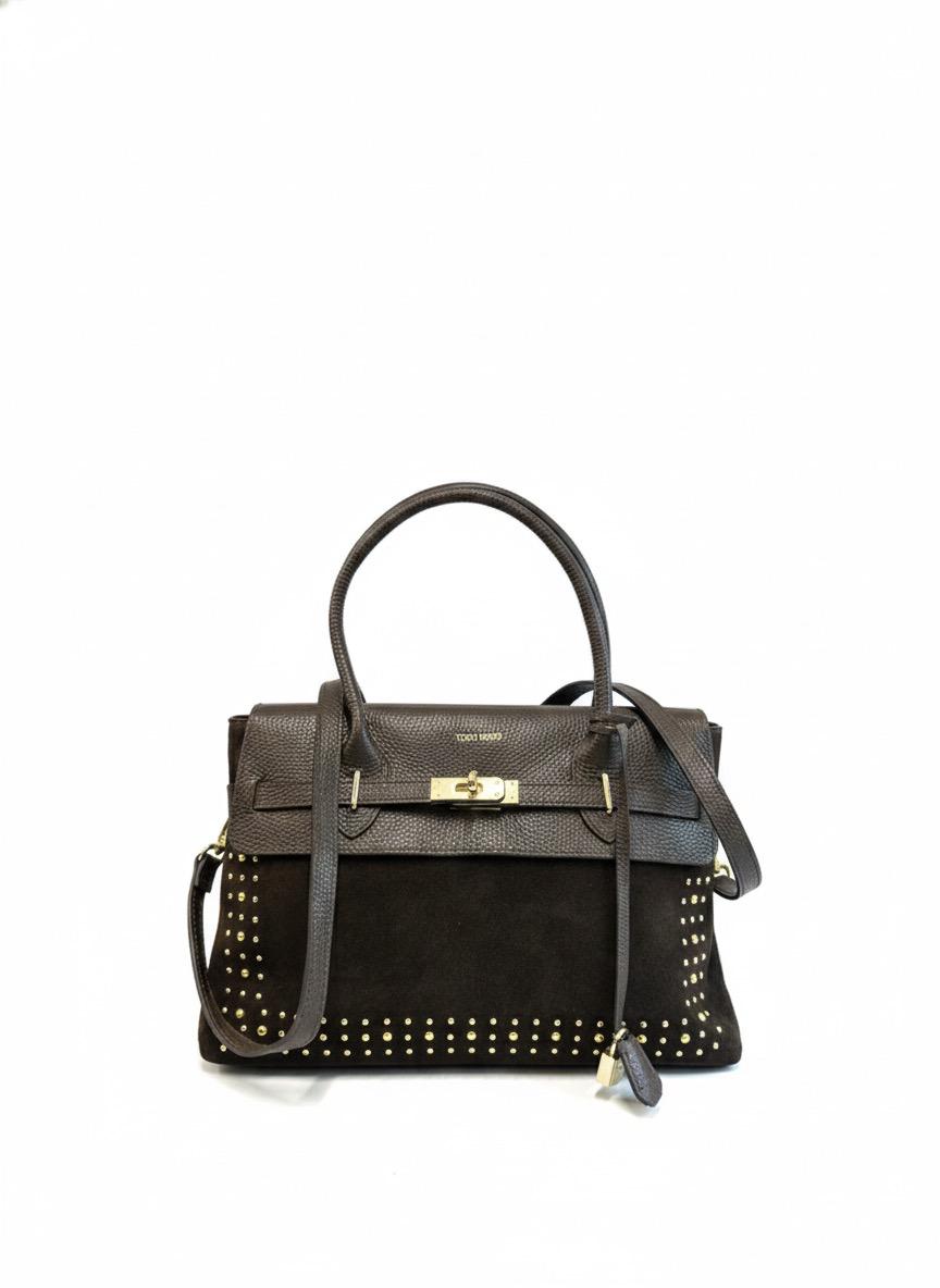Geantă damă din piele naturala maro inchis Mira - imagine 5