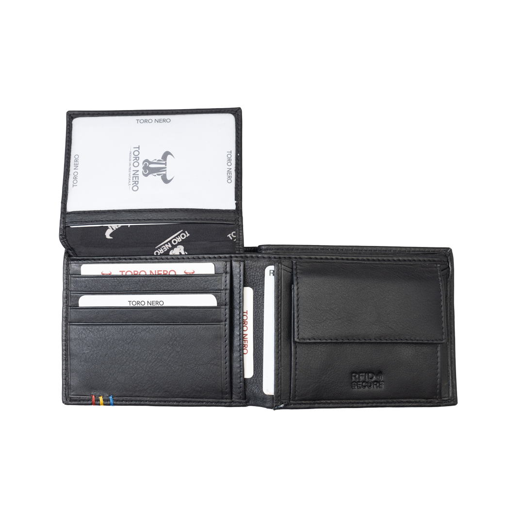 Portofel barbati din piele naturala negru Aryan,protectie RFID - imagine 4